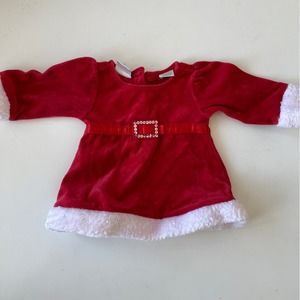 Koala Kids Dress Velvet Santa Claus Red Christmas Photos Newborn 3 Months VTG